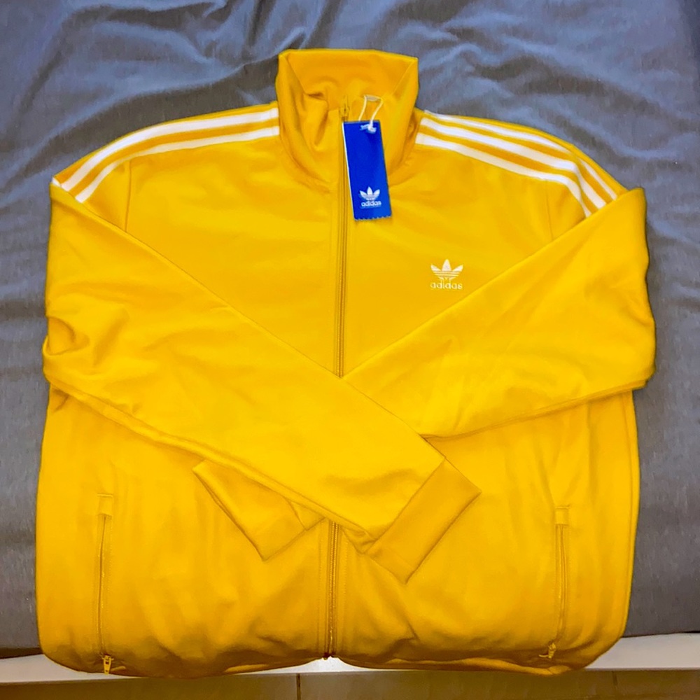 yellow Adidas tracksuit top